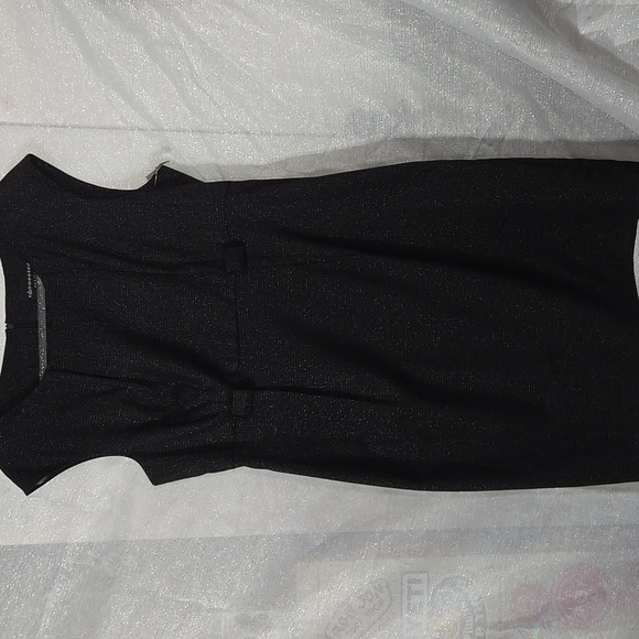 Connected Apparel Black with Silver Thread Highlights Allover Midi Dress - Picture 1 of 7